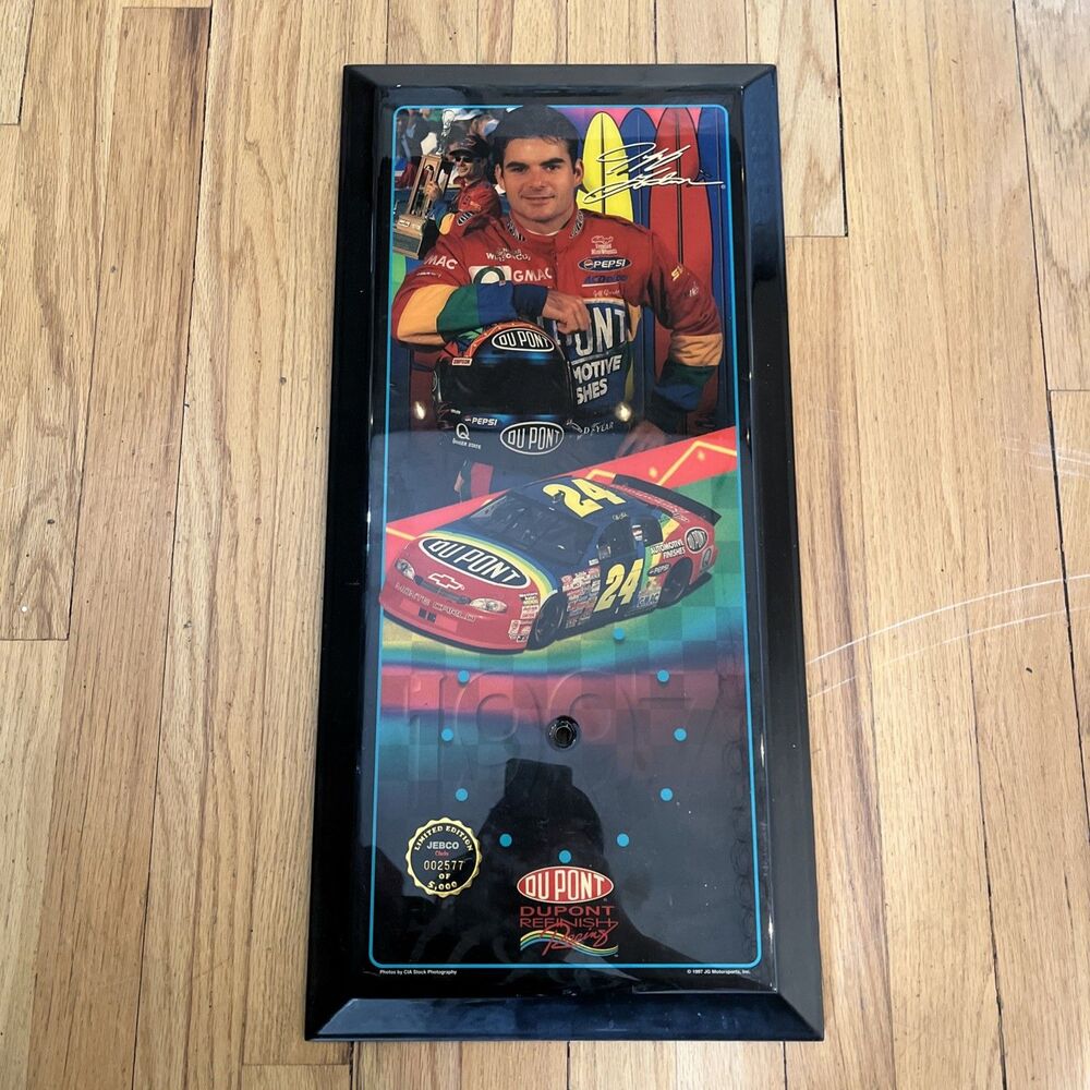 JG Motorsports 1997 Limited Edition Jeff Gordon Wall Plaque Missing Clock